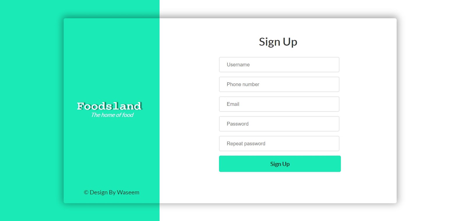 Beautiful Sign Up Page in HTML, CSS With Complete Validation