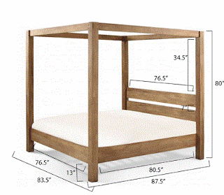 Rustic king-size canopy bed
