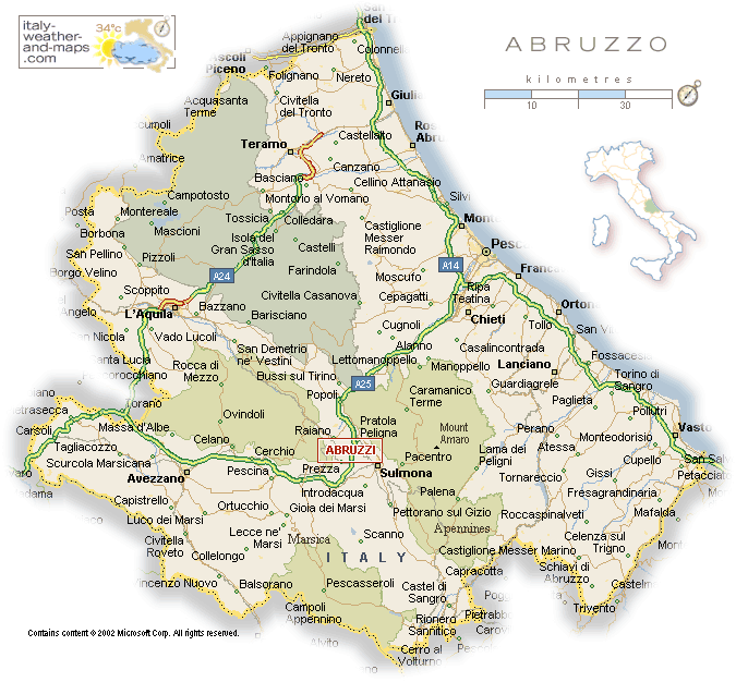 Italy Map Abruzzo