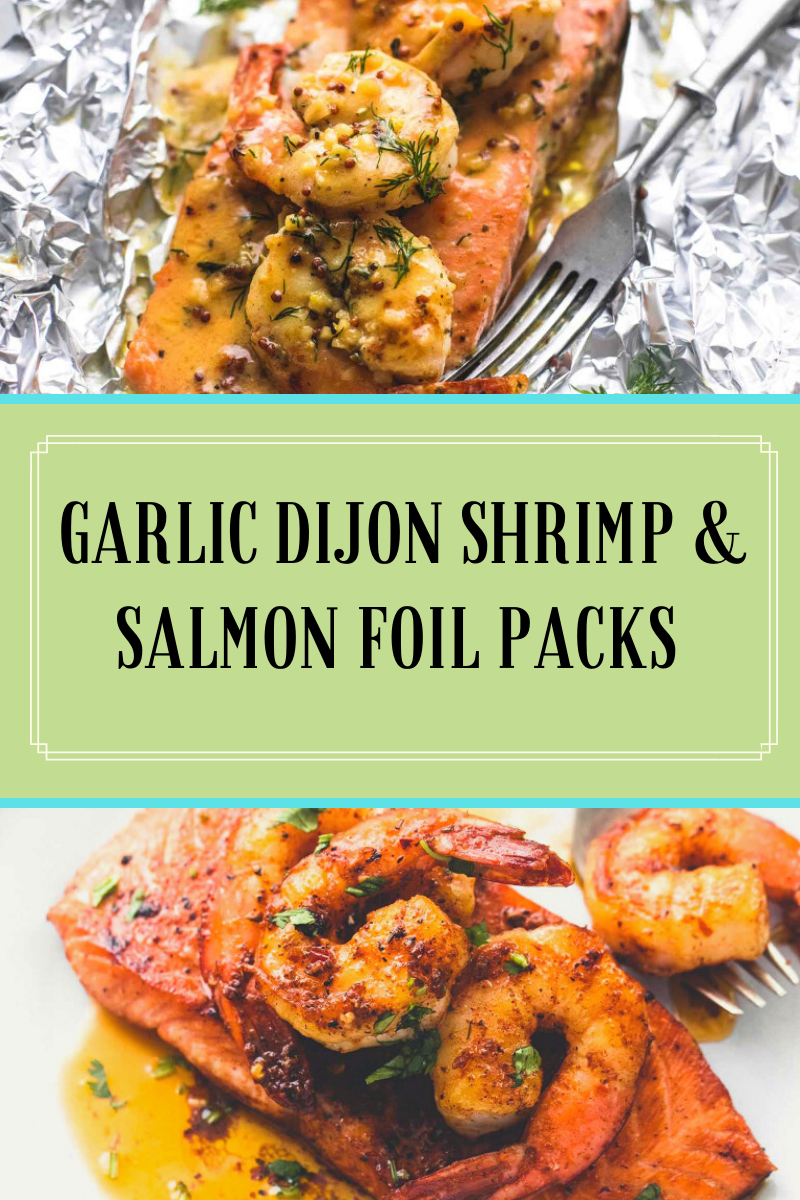Garlic Dijon Shrimp and Salmon Foil Packs Dinner Recipesz