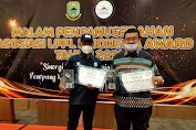 Cik Ujang  Sabet Award  Bupati Peduli  LPPL  radio dan Televisi Indonesia 2021.