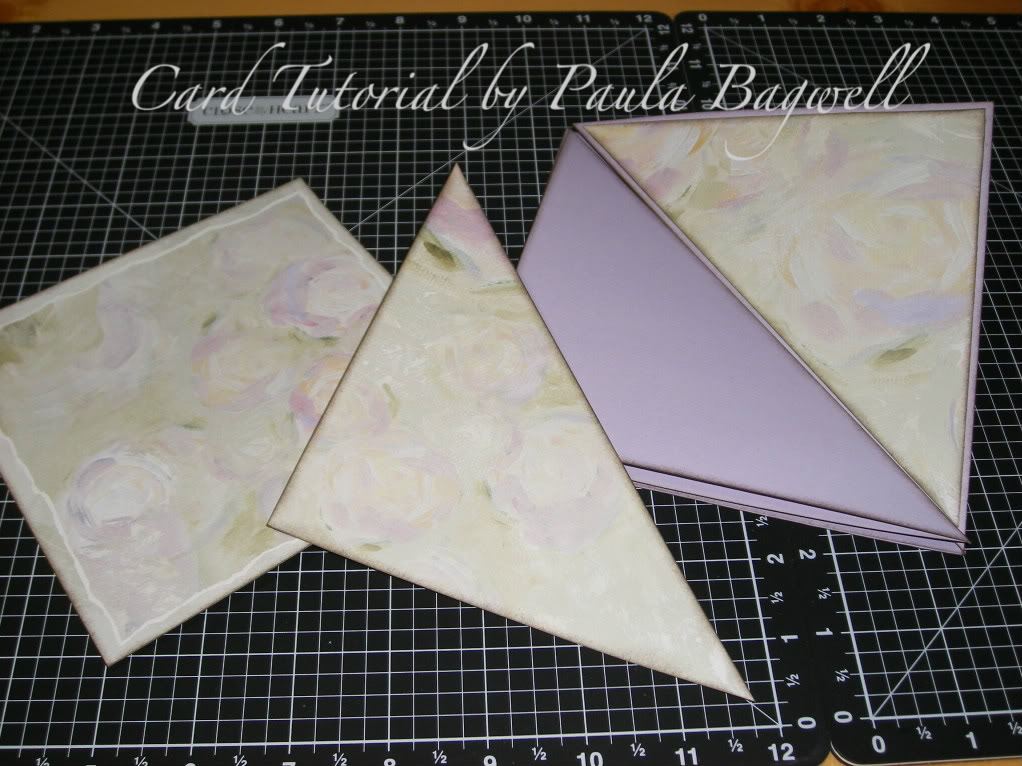 Paula's Space Tutorial a SquareTriangle TriFold Card.... (an