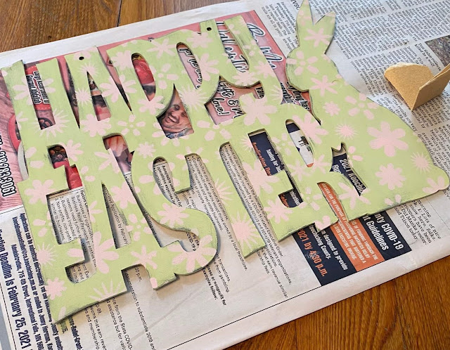 Painting & Stenciling A Dollar Tree Wooden Easter Sign