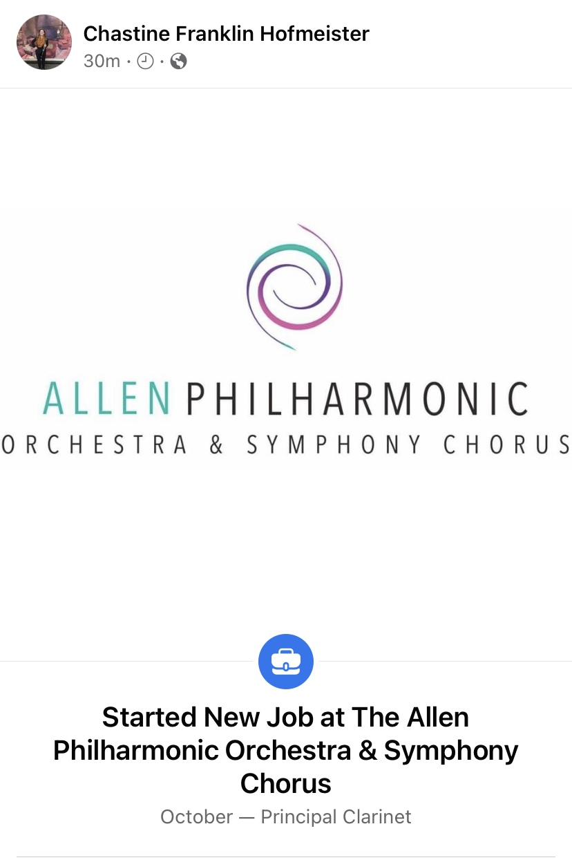 I Won the Principal Job with the Allen Philharmonic!