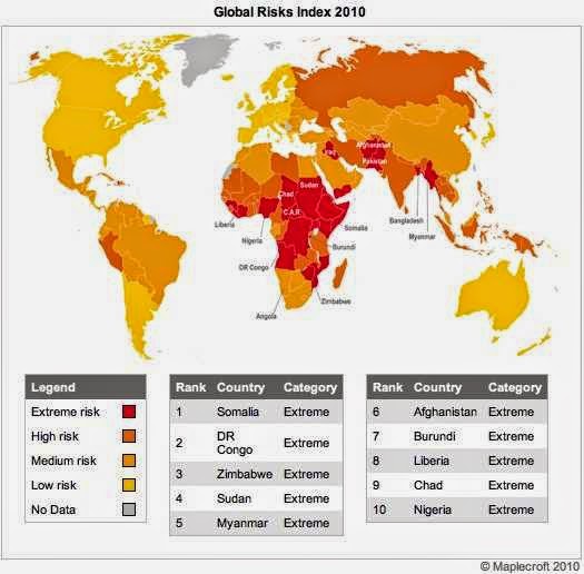 Maps Of The World`s Most Dangerous Countries