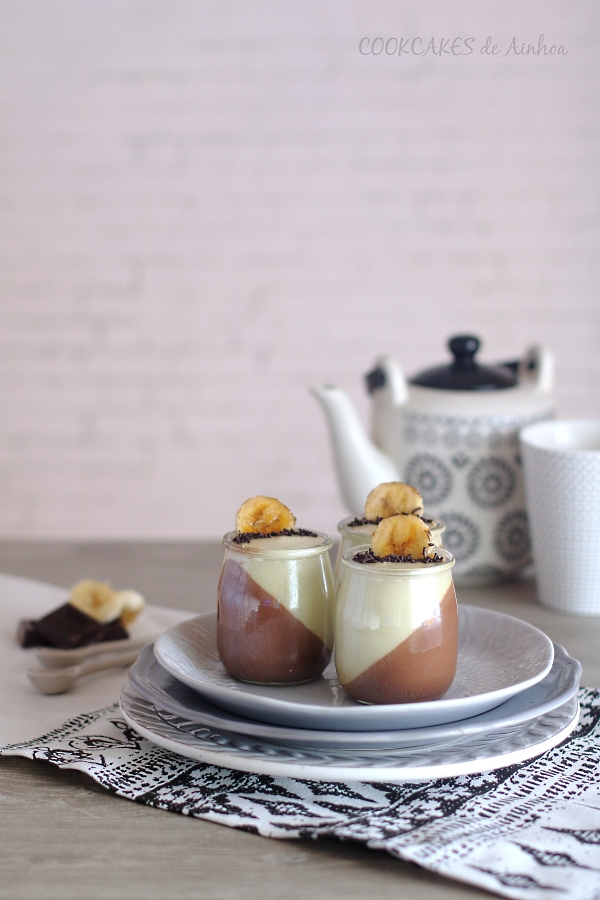 Petit Suisse de Chocolate y Plátano. Cookcakes de Ainhoa