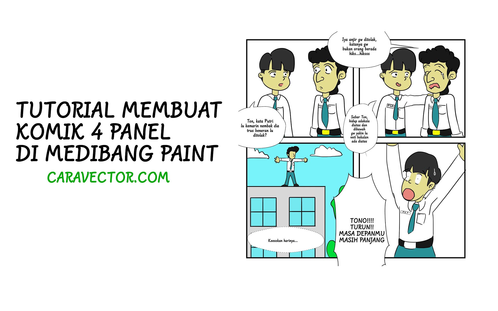 Tutorial Membuat Komik 4 Panel Seperti Tahi Lalat Di Medibang Paint Pc Cara Vector Tutorial Vector Dan Design