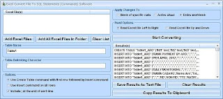 Excel Convert File To SQL Statements Commands Software v7.0