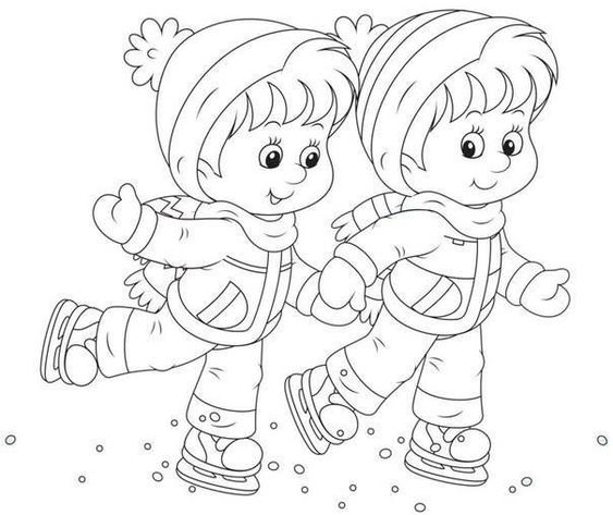 Tranh to mau hai em be truot bang