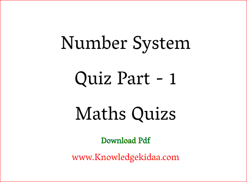 Number System Quiz Part 1