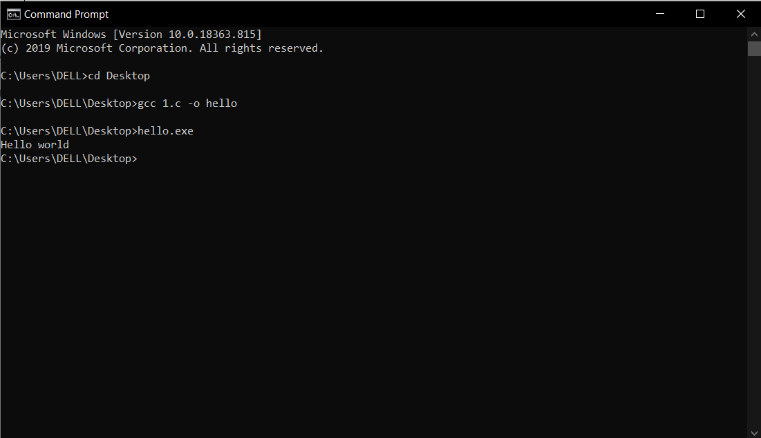 How to compile c program in windows 10 picture