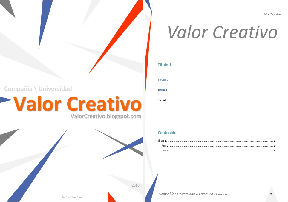 Valor Creativo Plantilla Word Julio 2016