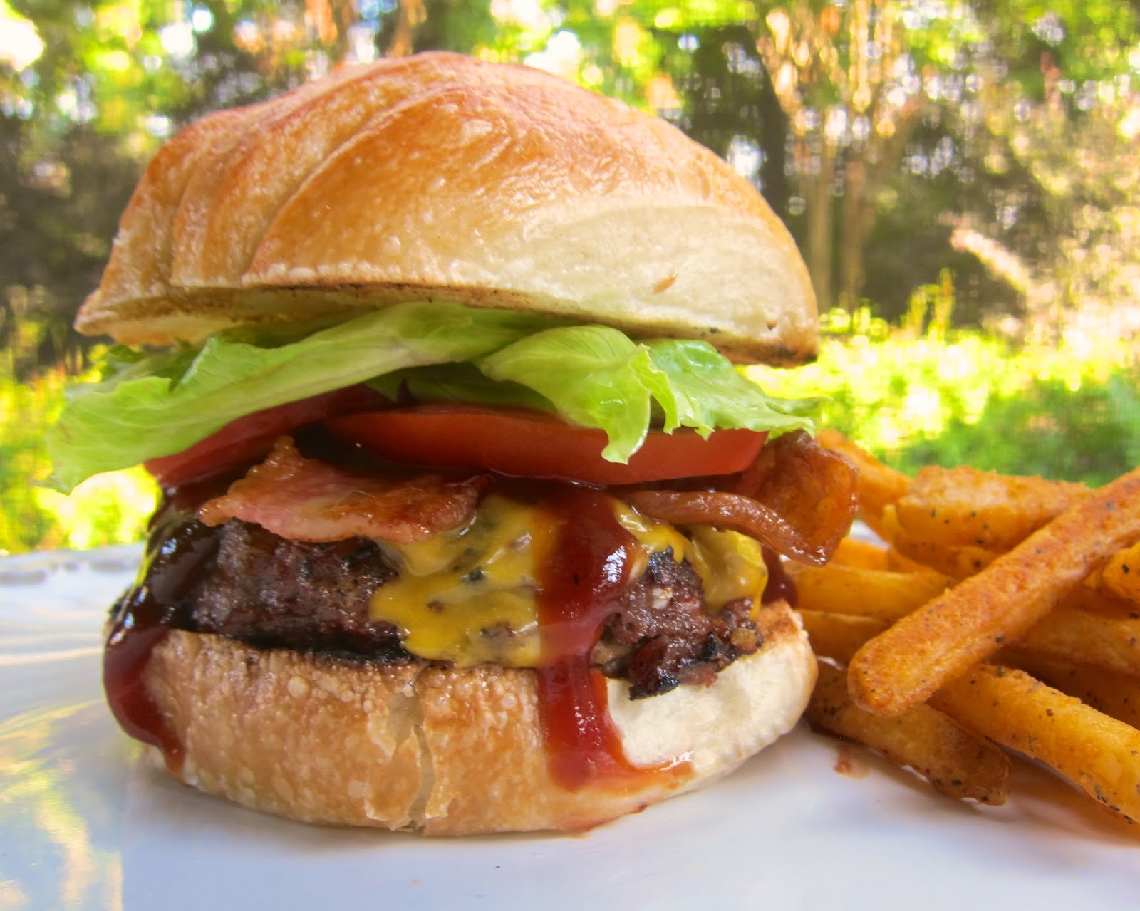 Double Bacon Cheddar Smokehouse Burger Plain Chicken®