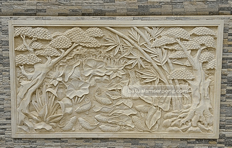 relief batu alam dinding