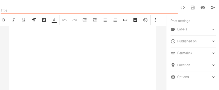 Blogger post editor