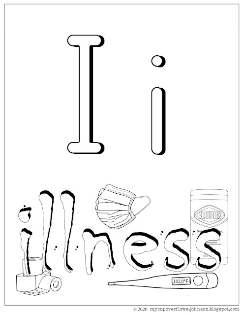 illness alphabet coloring page