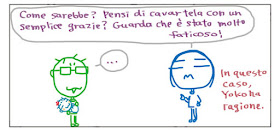 Come sarebbe? Pensi di cavartela con un semplice grazie? Guarda che è stato molto faticoso! In questo caso, Yoko ha ragione.