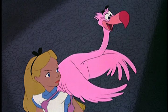 Alice and Pink Flamingo Alice in Wonderland 1951 animatedfilmreviews.filminspector.com