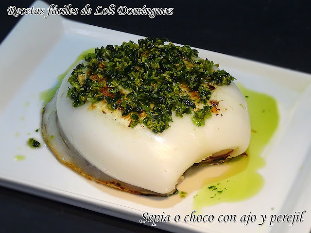 Sepia o choco con ajo y perejil - Recetas fáciles de Loli Domínguez