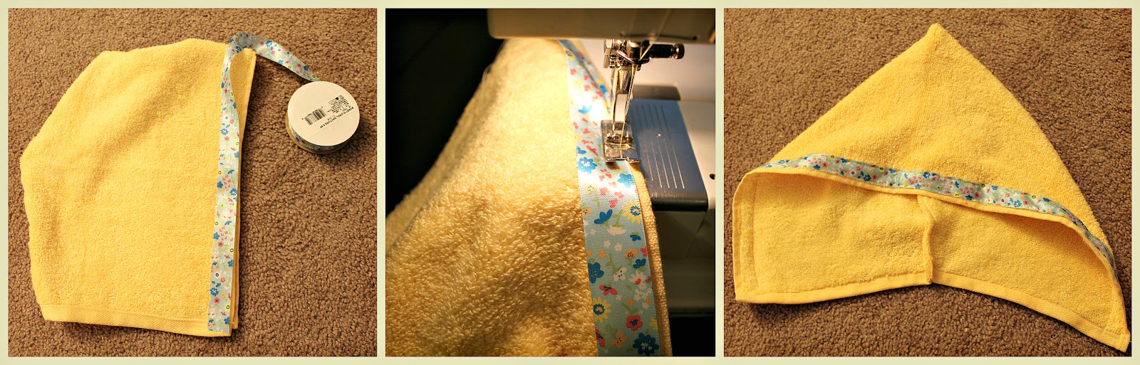 How to Sew a Super Simple Hooded Bathroom Towel