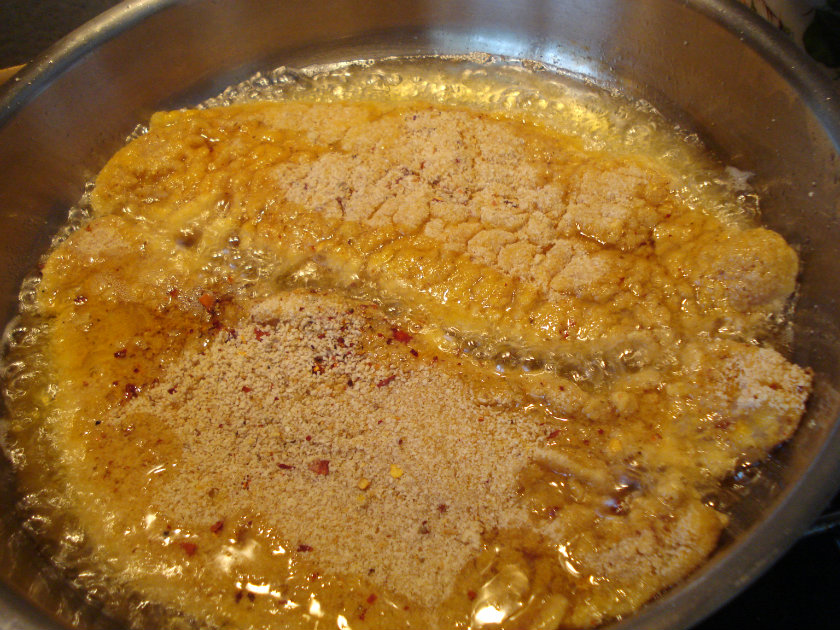 Saute breaded fillets in hot oil.