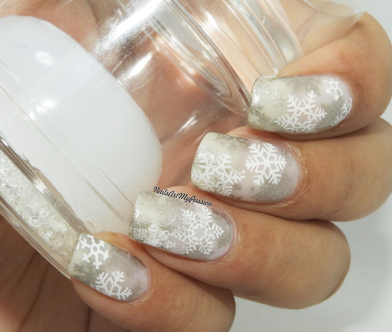 Nail Art My Passion Winter Snow Flakes Nails with Dual Ended Clear