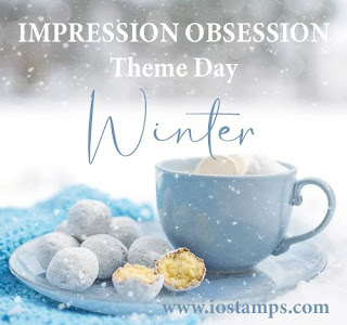It's perfect timing for these friendly bears, because it's Theme Day on the Impression Obsession blog, and our theme is WINTER! On the IO blog, you'll find a list of all the designers sharing winter card ideas today.
