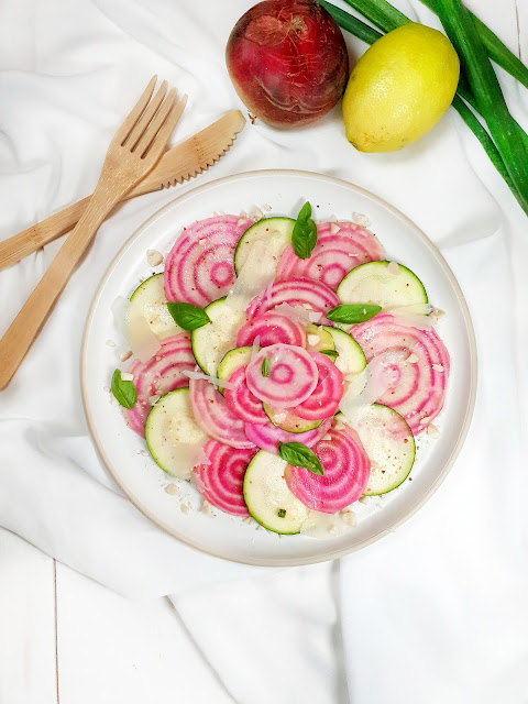 carpaccio végétarien betterave courgette