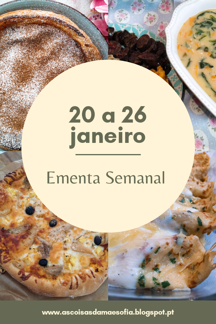 Ementa Semanal 20 a 26 Janeiro 2020