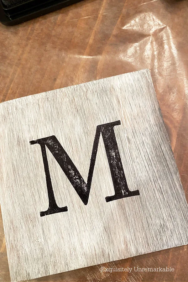 Monogrammed M Coaster DIY