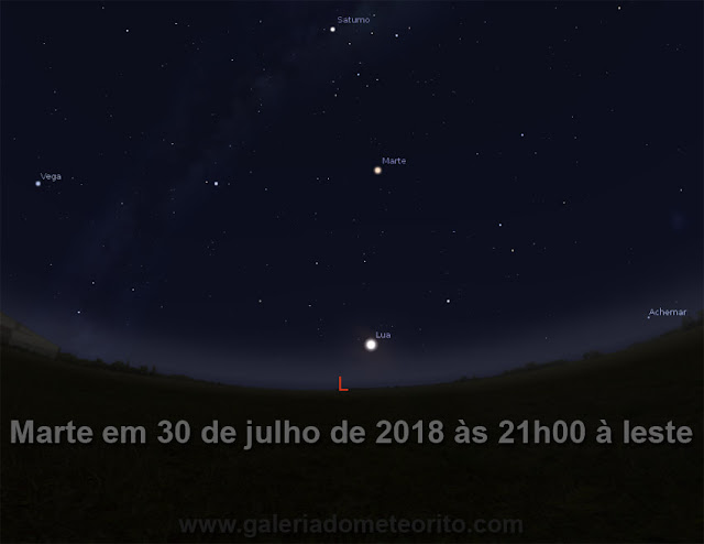 marte maior e mais brilhante em julho de 2018