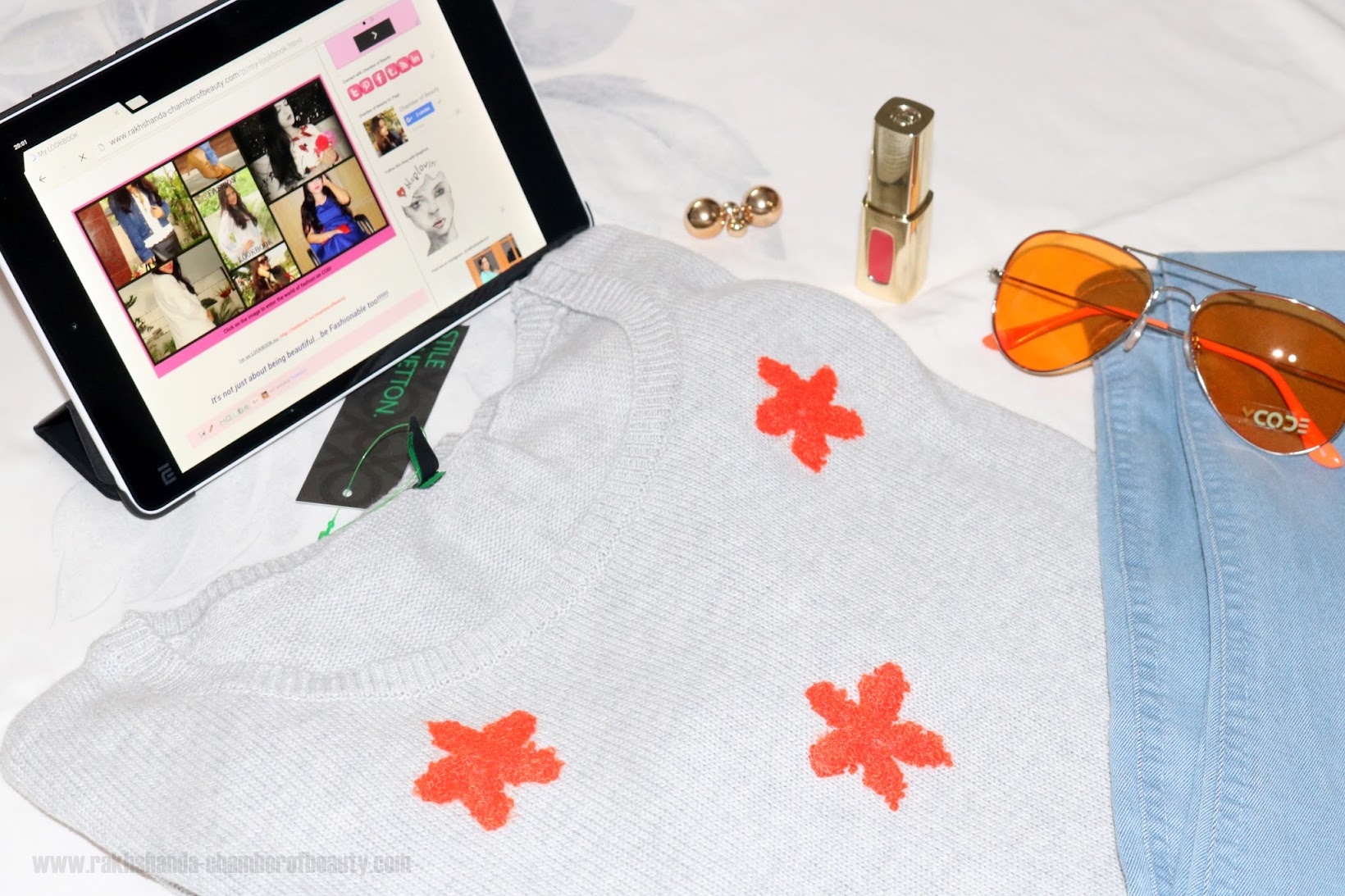 Winter with United Colors of Benetton & Jabong.com, Autumn/Winter collection, fashion, grey and orange, how to style a grey jumper, indian fashion blogger, jabong.com, knitted jumper, new in, orange, Chamber Of Beauty, United Colors Of Benetton, winter fashion, rakhshanda chamber of beauty.com