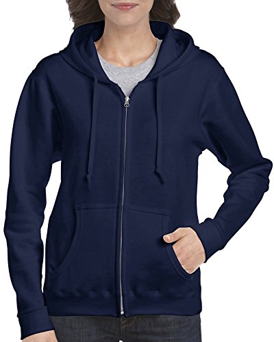 Gildan Women's Full Zip Hooded Sweatshirt, Navy, X-Large 2019 - ☑ ...