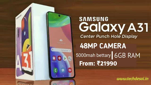 Samsung Galaxy A31 - Price in India, Full Specifications . Samsung Galaxy A31 With Quad Rear Cameras, 5,000mAh .