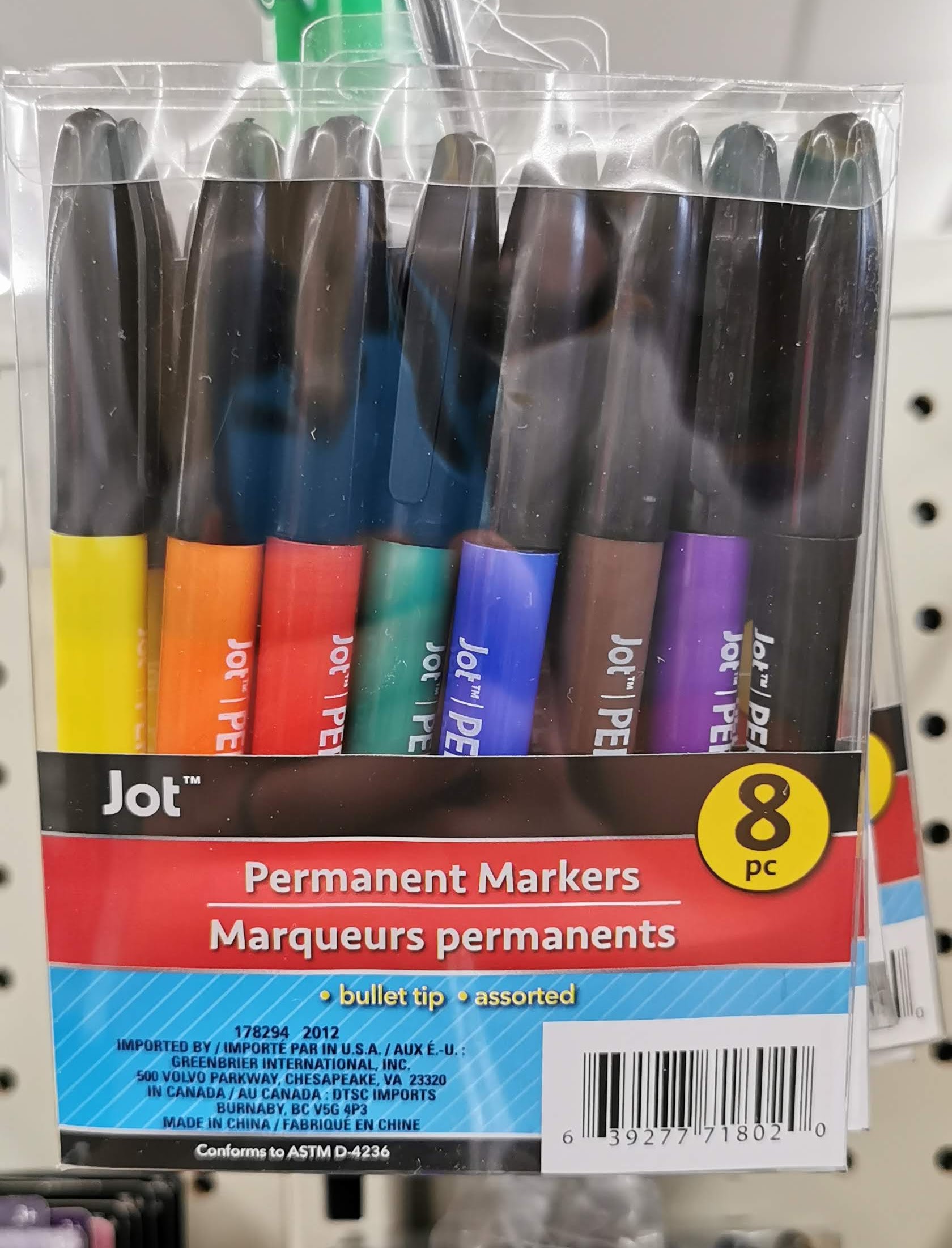 Jot Permanent Markers (Dollar Tree)