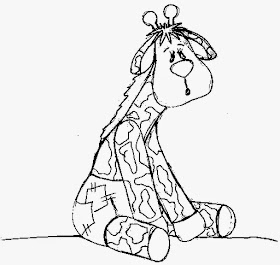 desenho de bebe girafa com  fralda  para pintar