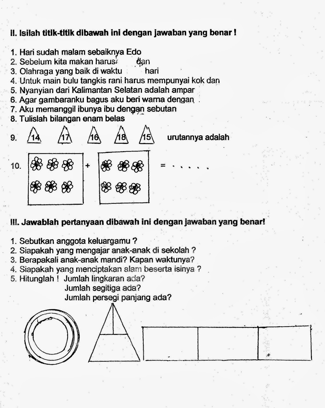 Kumpulan Soal Tematik Kelas 1 Lengkap Tema 1 2 3 4 5 6 7 8 Kurikulum 2013 Untuk meng copy silakan klik kanan pada gambar copy image lalu paste di word