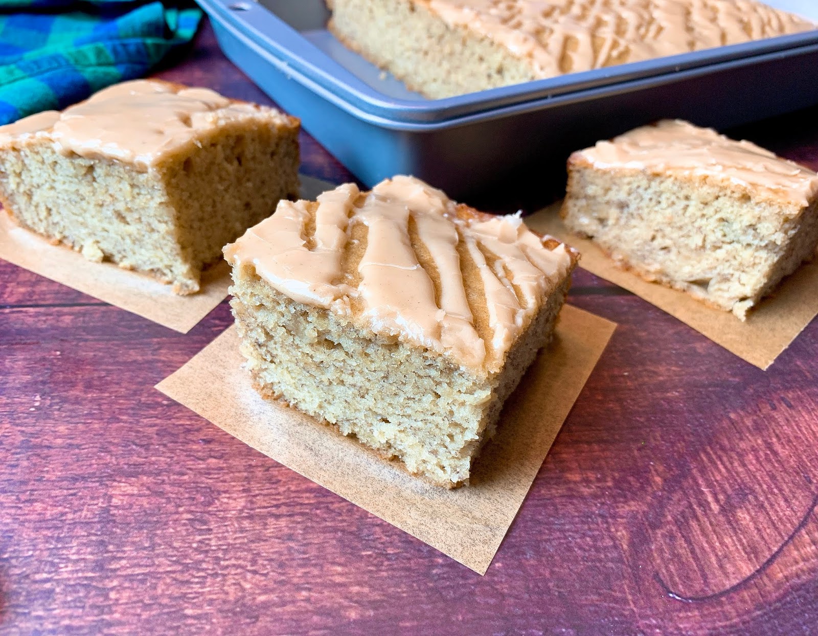 AppleBanana Cake with Peanut Butter Glaze