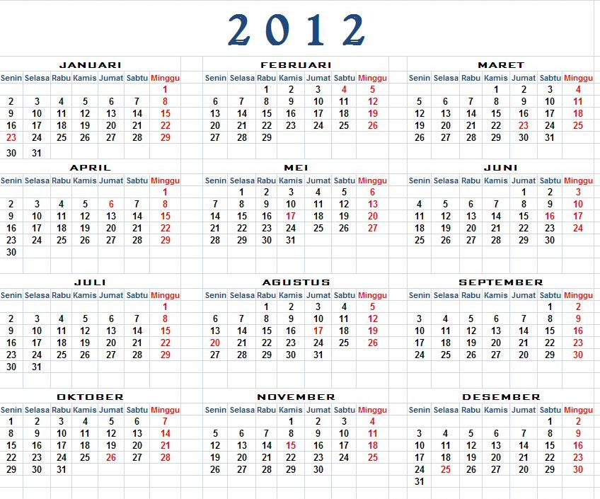 Kalender 2012 - Download Kalender 2012