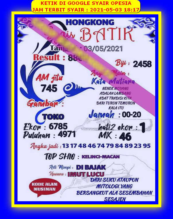 Syair Harian Hk 3 Mei 2021 Kode Syair Sgp Hk Sd Motesia Syair Harian Hk 3 Mei 2021 Kode Syair Sgp Hk Sd Motesia