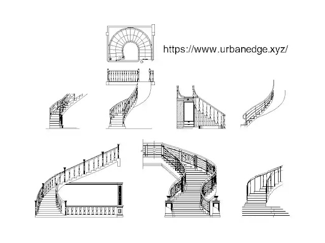 Spiral Staircase cad blocks download, 5+ Stairs Cad Block