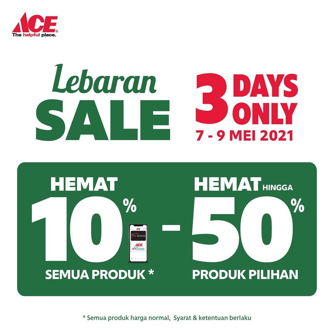 Promo ACE HARDWARE LEBARAN SALE DISKON hingga 50 scanharga
