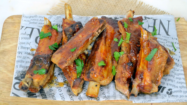 Costilla al horno con salsa barbacoa ¡Super tiernas!