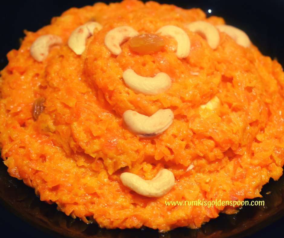 Indian Recipe, Indian Dessert, Easy recipes, Gajar Ka Halwa (Indian Carrot Pudding), Food Blog, Rumki's Golden Spoon, Halua, Gajarer Halua