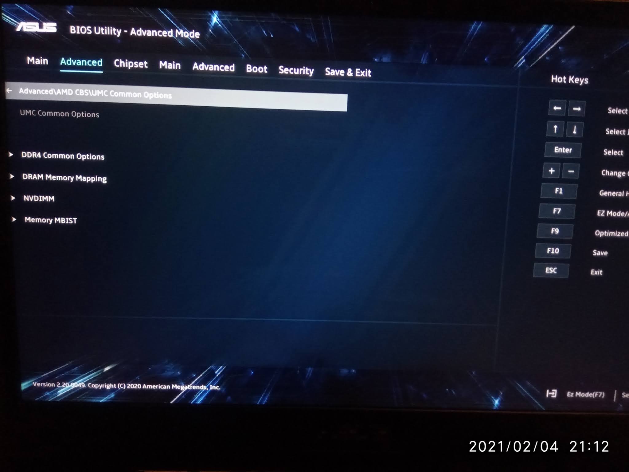 ASUS FX505DD unlocked Advanced menu ,AMD CBS menu and AMD PBS menu