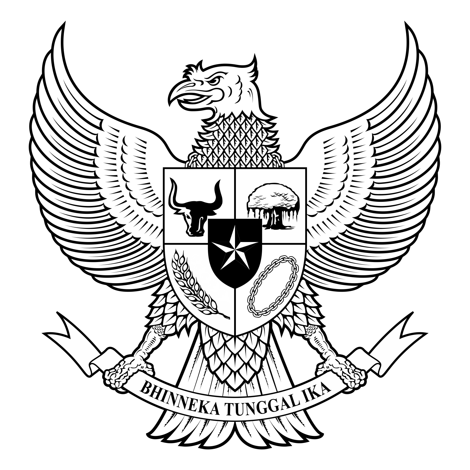 Garuda Pancasila Hitam Putih Cdr Garuda Burung Sketsa Pancasila