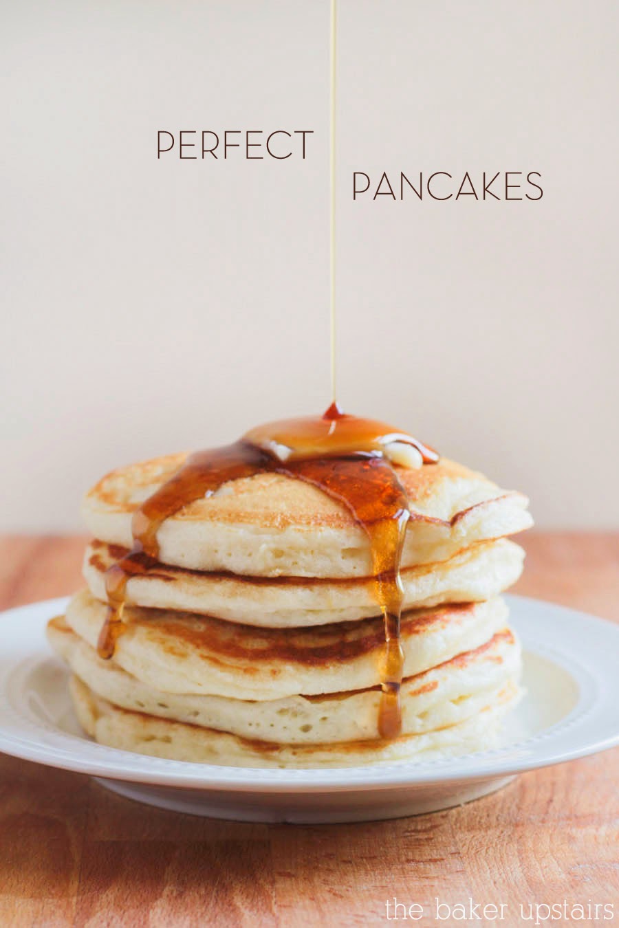 These light and fluffy perfect pancakes are the best! The recipe is simple and easy to make, and the pancakes turn out great every time!