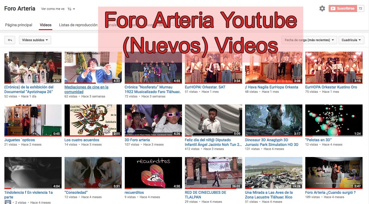 Foro Arteria en Youtube