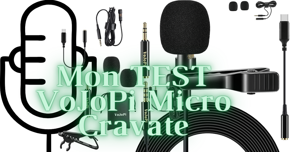 VoJoPi Micro Cravate, Professionnel 3,5mm Omnidirectionnel Microphone