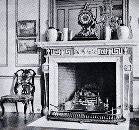 Adam fireplace in the Drawing Room, Hatchlands  from The architecture of Robert and James Adam by AT Bolton (1922)